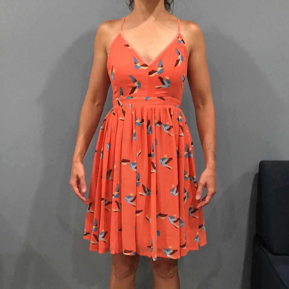 Coral Bird Dress